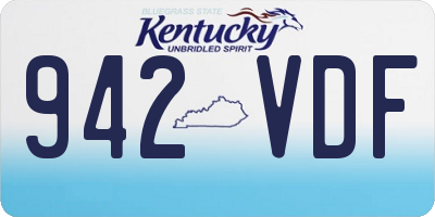KY license plate 942VDF
