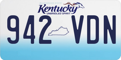 KY license plate 942VDN