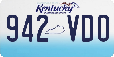 KY license plate 942VDO