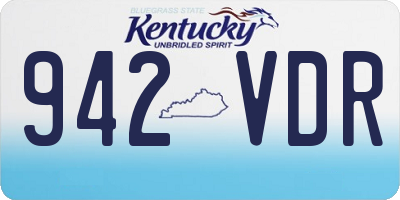 KY license plate 942VDR