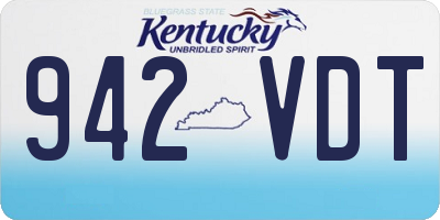 KY license plate 942VDT