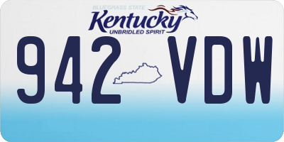 KY license plate 942VDW