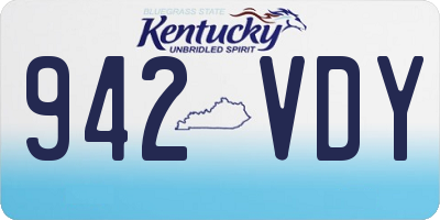 KY license plate 942VDY