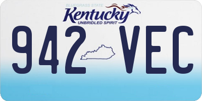 KY license plate 942VEC