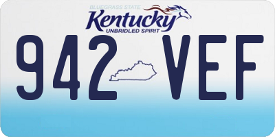 KY license plate 942VEF
