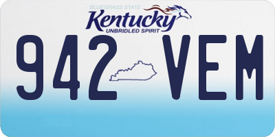 KY license plate 942VEM