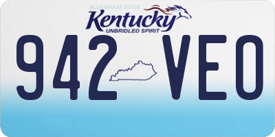 KY license plate 942VEO