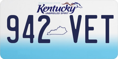 KY license plate 942VET