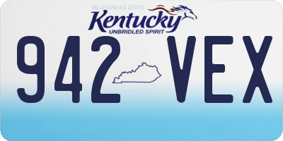 KY license plate 942VEX