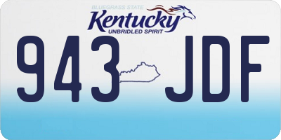 KY license plate 943JDF