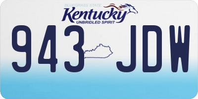 KY license plate 943JDW