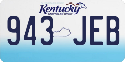 KY license plate 943JEB