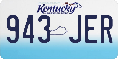 KY license plate 943JER