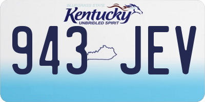 KY license plate 943JEV
