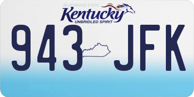 KY license plate 943JFK