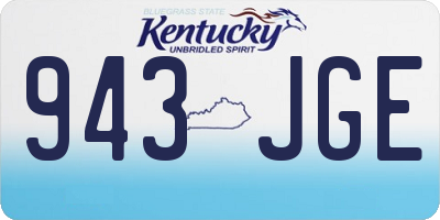 KY license plate 943JGE