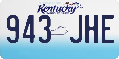 KY license plate 943JHE