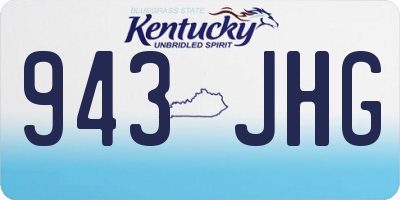 KY license plate 943JHG