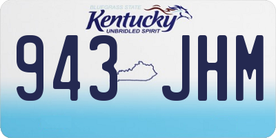 KY license plate 943JHM