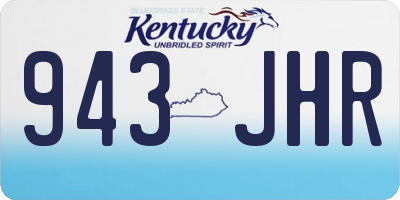 KY license plate 943JHR