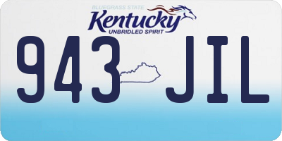 KY license plate 943JIL