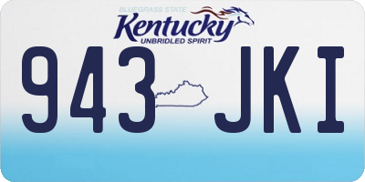 KY license plate 943JKI