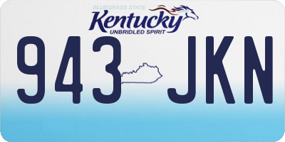 KY license plate 943JKN