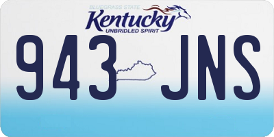 KY license plate 943JNS