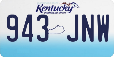KY license plate 943JNW