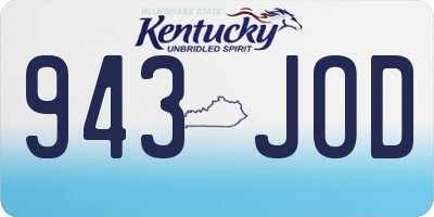 KY license plate 943JOD