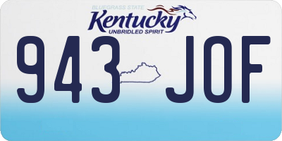 KY license plate 943JOF
