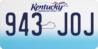 KY license plate 943JOJ