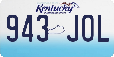 KY license plate 943JOL