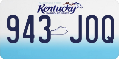 KY license plate 943JOQ