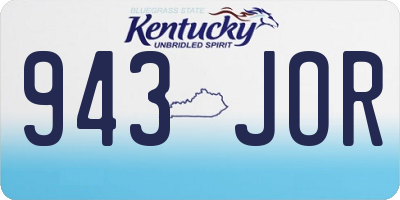 KY license plate 943JOR