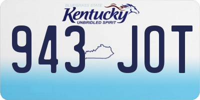 KY license plate 943JOT