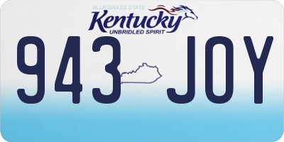 KY license plate 943JOY
