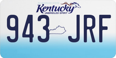 KY license plate 943JRF