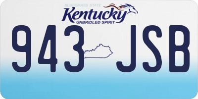 KY license plate 943JSB