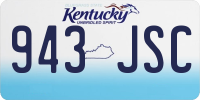 KY license plate 943JSC