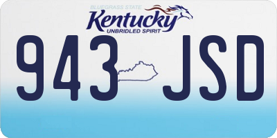 KY license plate 943JSD