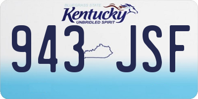 KY license plate 943JSF