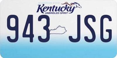 KY license plate 943JSG