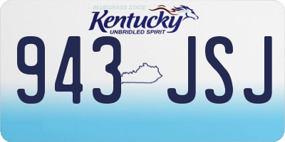 KY license plate 943JSJ