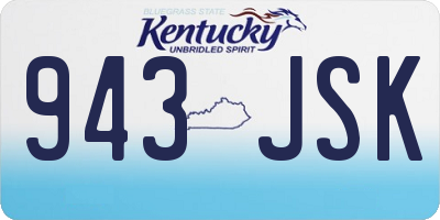 KY license plate 943JSK