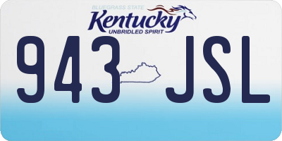 KY license plate 943JSL