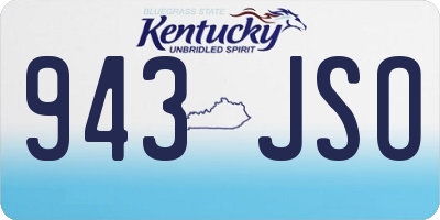KY license plate 943JSO