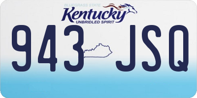 KY license plate 943JSQ