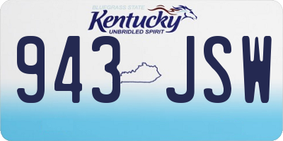 KY license plate 943JSW