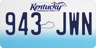 KY license plate 943JWN